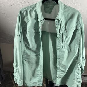 LL Bean Woman's Mint Green Button Down‎ Lightweight Jacket Size M